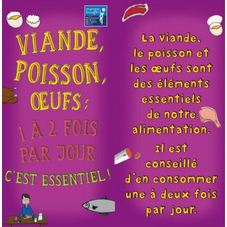 Fiche Conseil 3 - Viande, poisson, œufs : 1 à 2 fois par jour c'est essentiel !