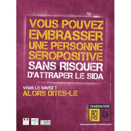 Embrasser une personne séropositive sur la bouche [Affiche]