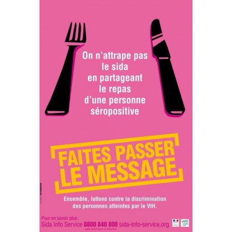 On n'attrape pas le sida en partageant le repas... [Affiche]