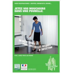 Virus respiratoires...Jetez vos mouchoirs dans une poubelle (Affiche)