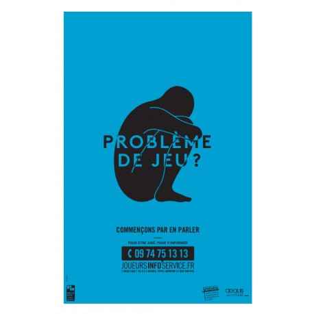 Problème de jeu ? Affiche bleue 40X60