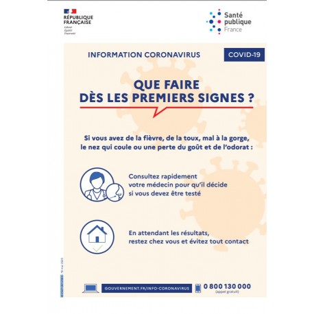 Information Coronavirus : Que faire dès les premiers signes (A4)