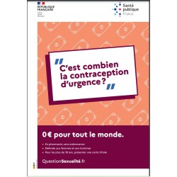 C'est combien la contraception d'urgence ? - Contraception d'urgence gratuite [Affiche 40x60cm]