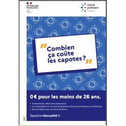 Combien ça coûte les capotes ? - Préservatif gratuit [Affiche 40x60cm]