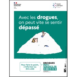 [AFFICHE]Drogues info service -Avec les drogues, on peut vite se sentir dépassé