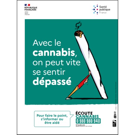 [AFFICHE] Écoute cannabis - Avec le cannabis, on peut vite se sentir dépassé