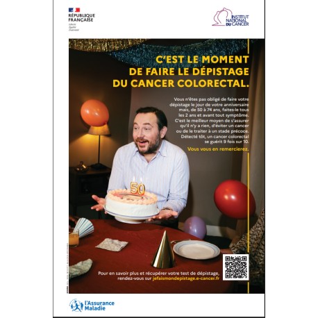[affiche] C'est le moment de faire le dépistage du cancer colorectal (homme)